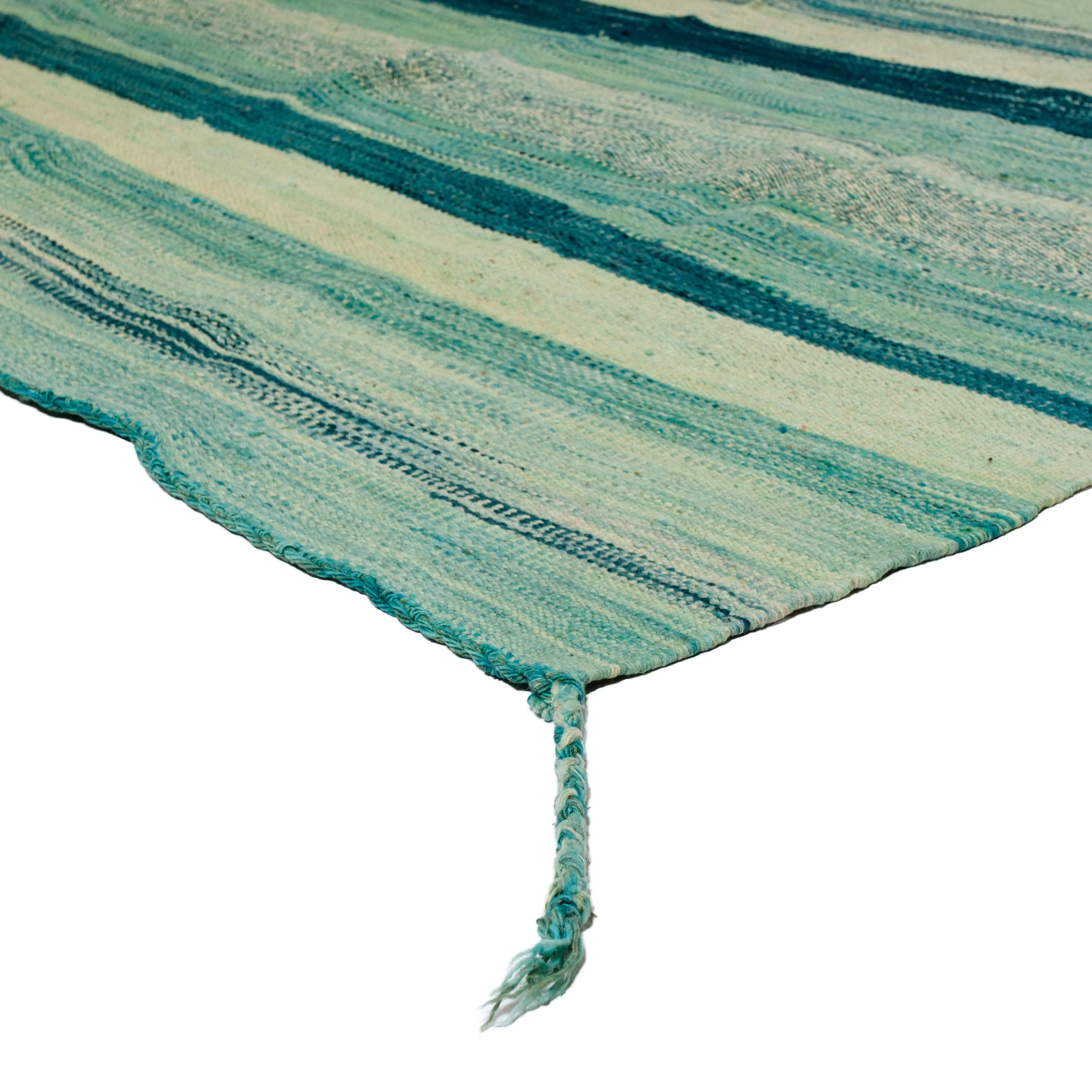 Green Flatweave Wool Rug - 9'7" x 12'