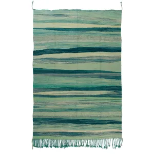 Green Flatweave Wool Rug - 9'7" x 12'