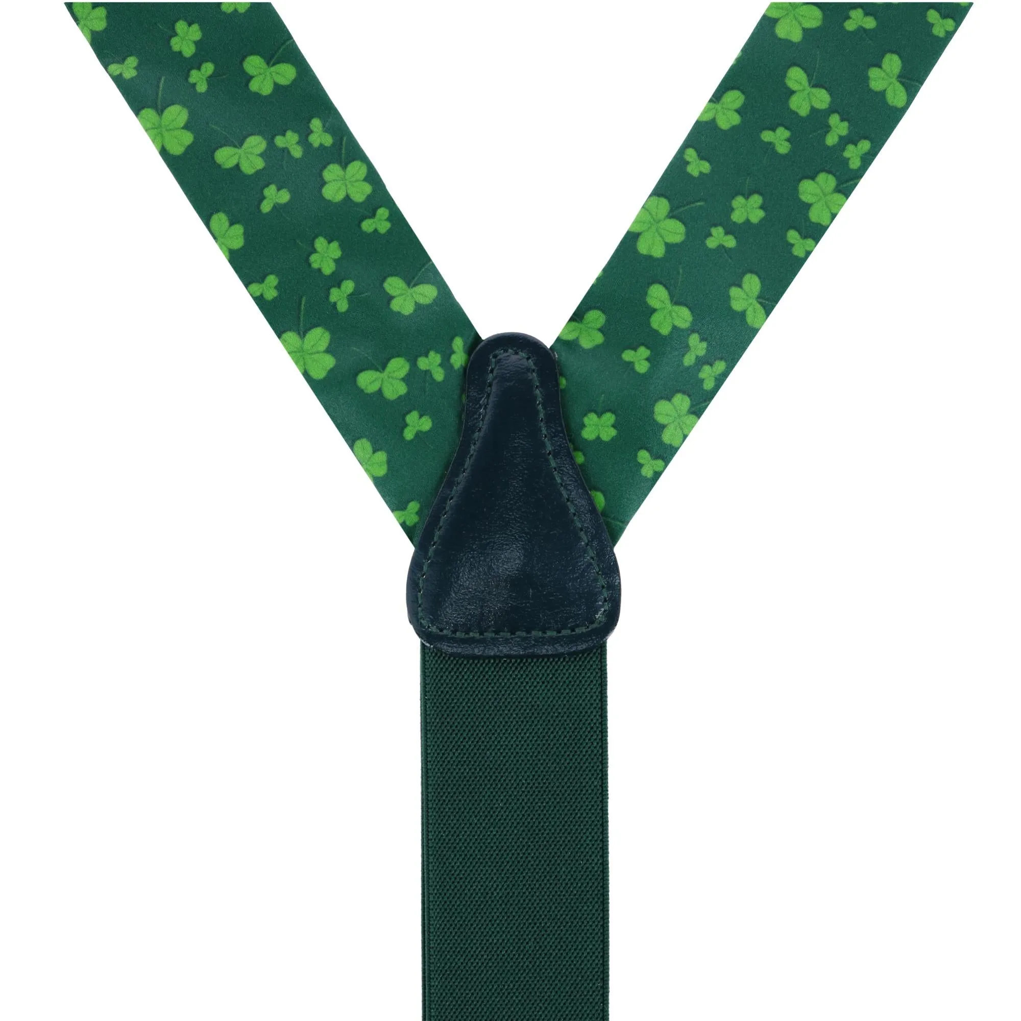 Green Shamrock Silk Button End Brace