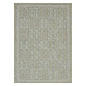 Green Swedish Inspired Flatweave Wool Rug - 8'8" x 12'1"