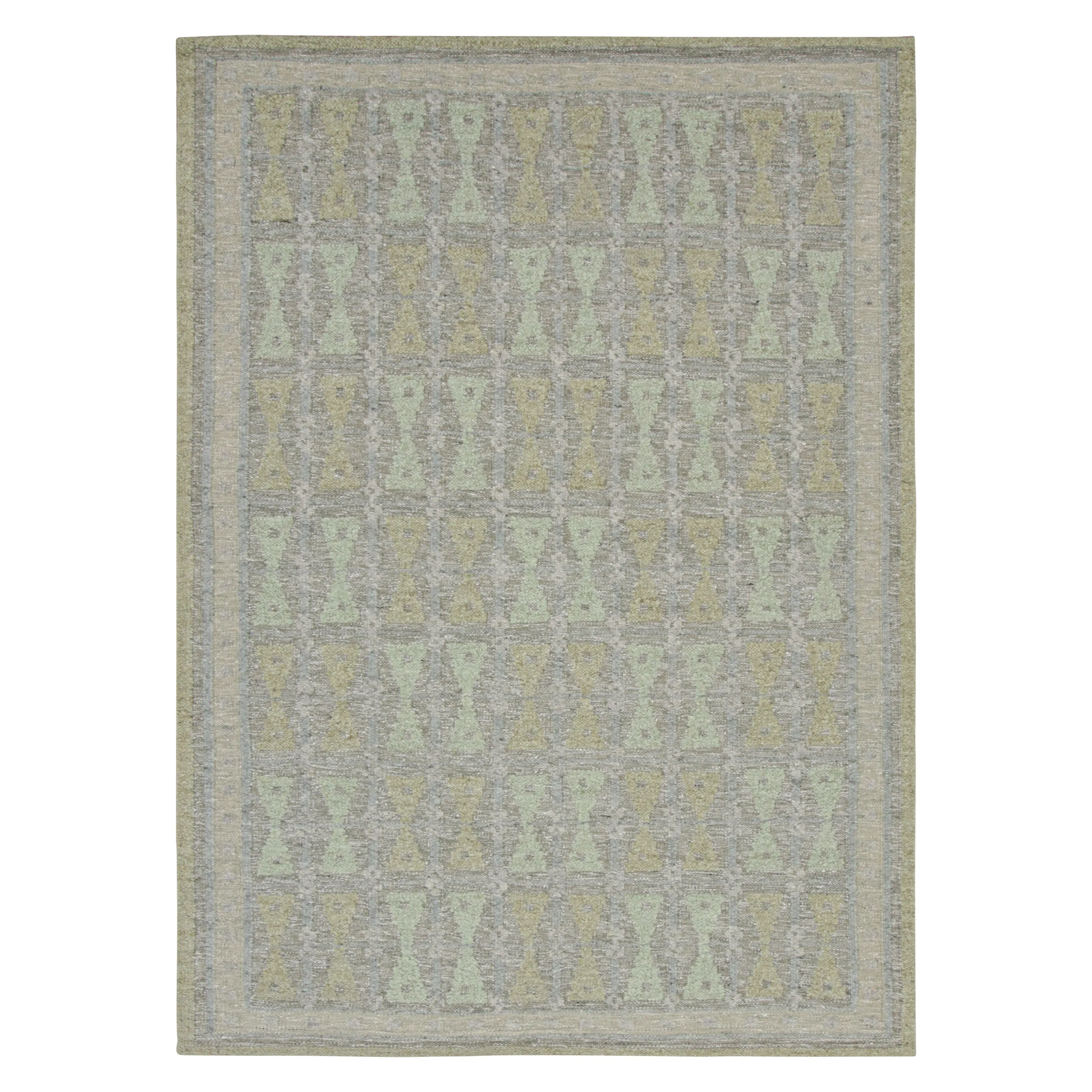 Green Swedish Inspired Flatweave Wool Rug - 8'8" x 12'1"