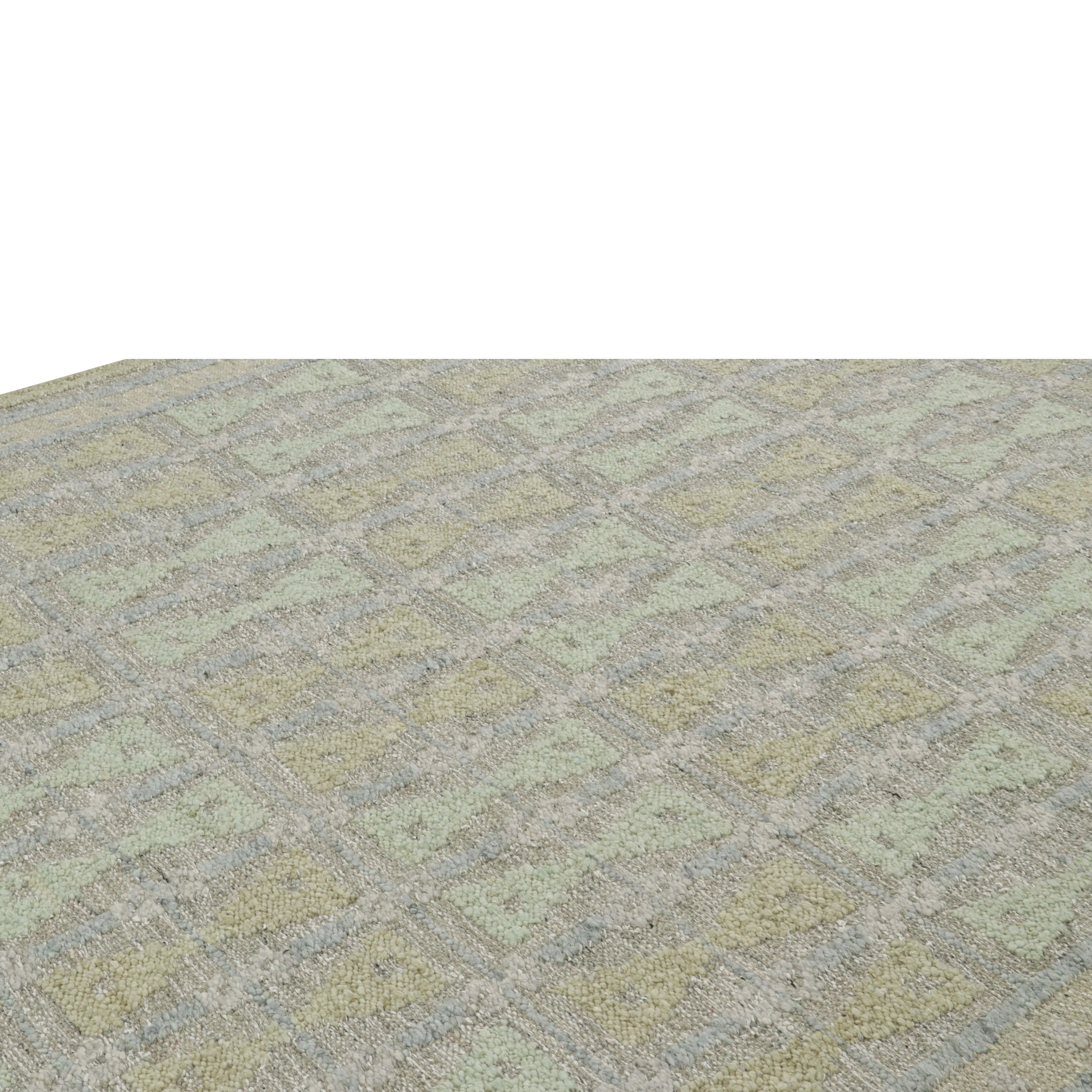 Green Swedish Inspired Flatweave Wool Rug - 8'8" x 12'1"