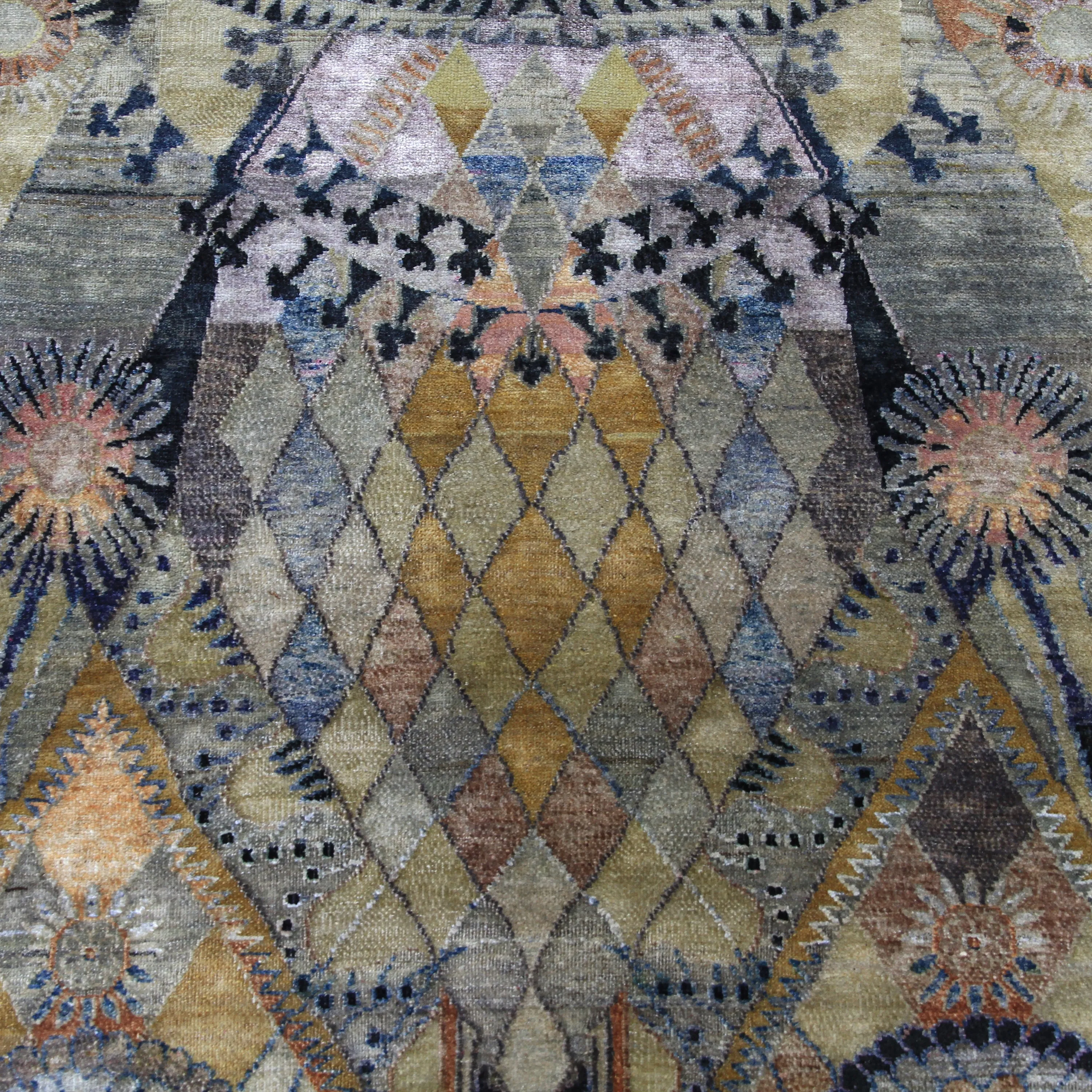 Grey Alchemy Transitional Silk & Wool Rug - 9'10" x 13'11"