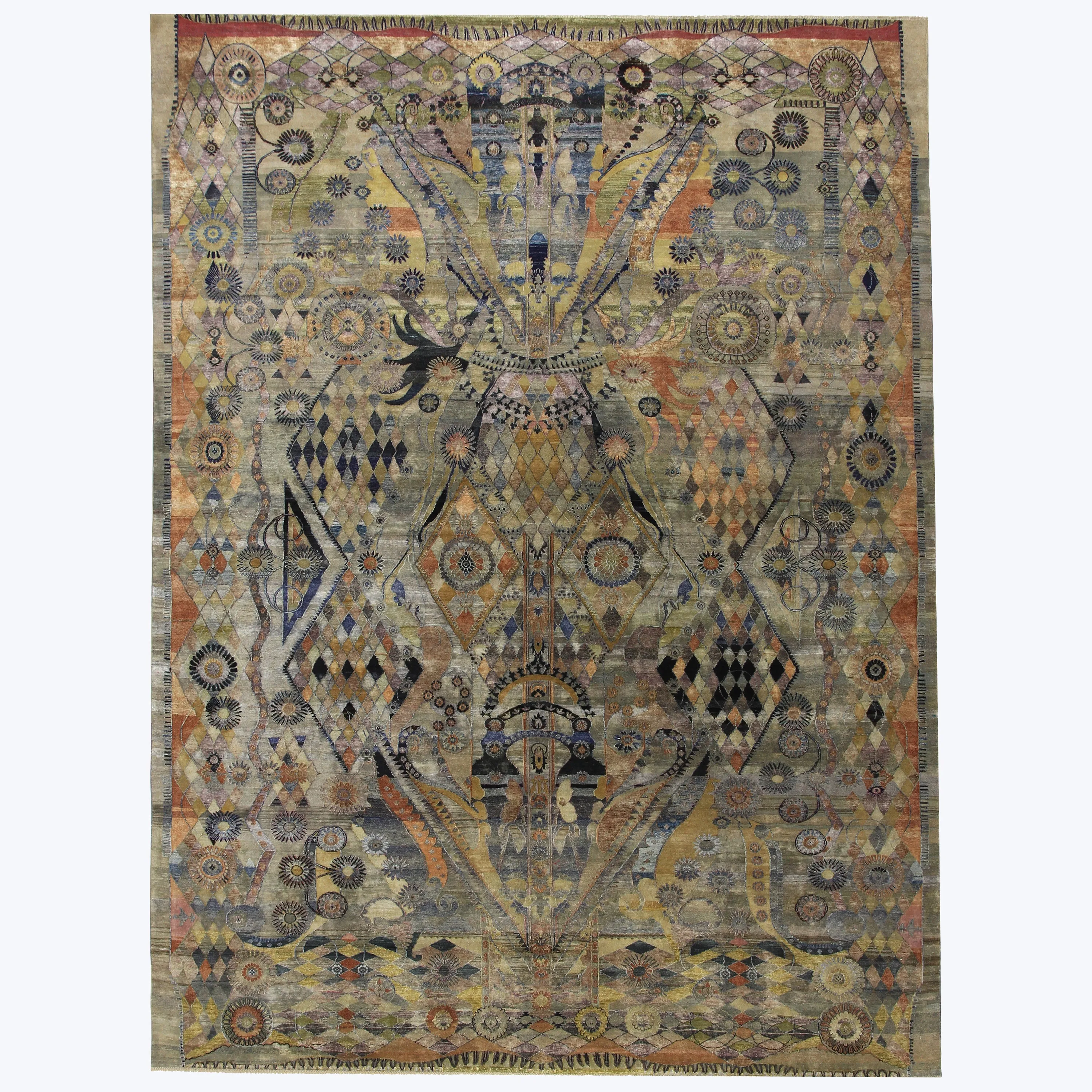 Grey Alchemy Transitional Silk & Wool Rug - 9'10" x 13'11"