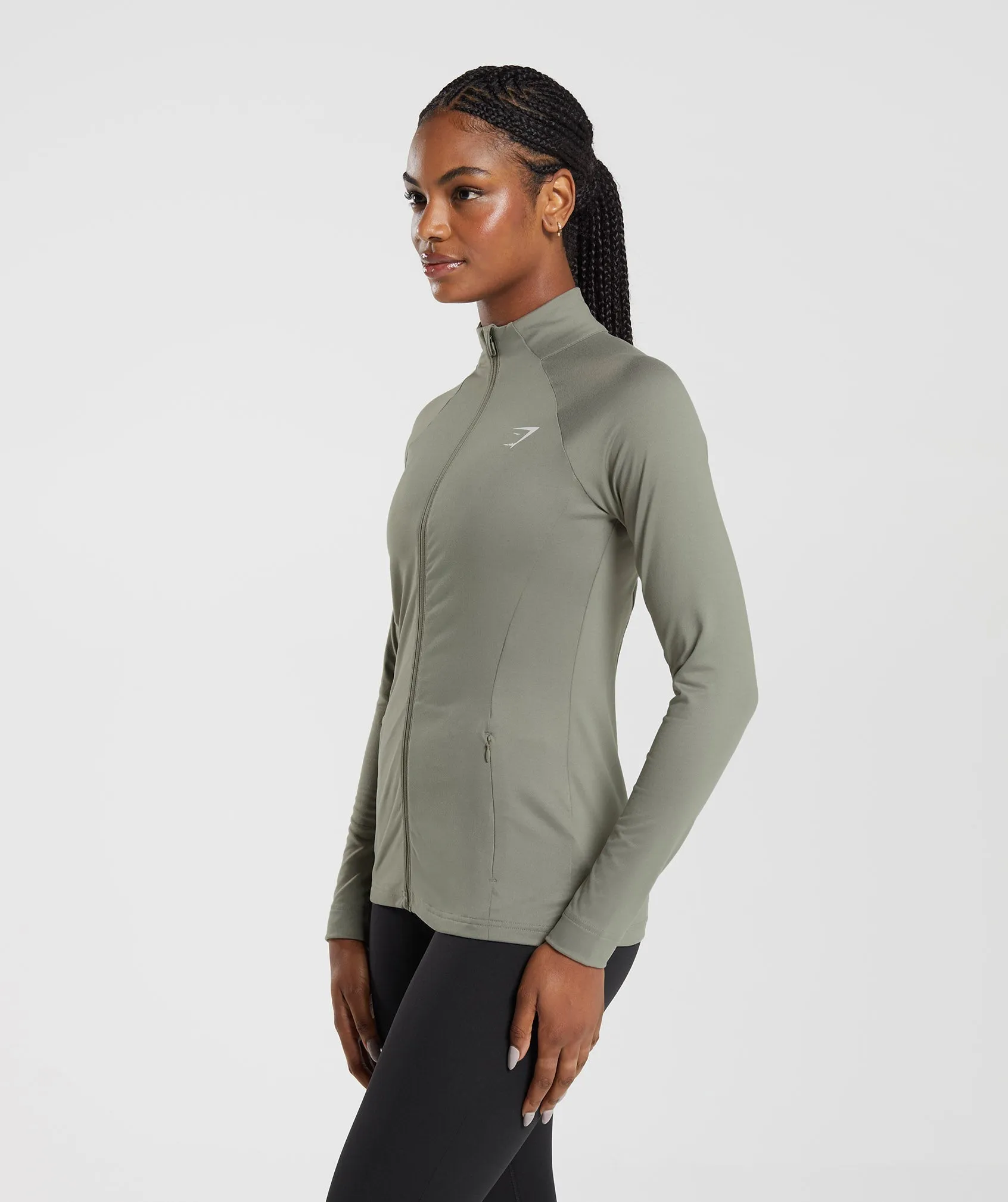 Gymshark Training Zip Up Jacket - Linen Brown