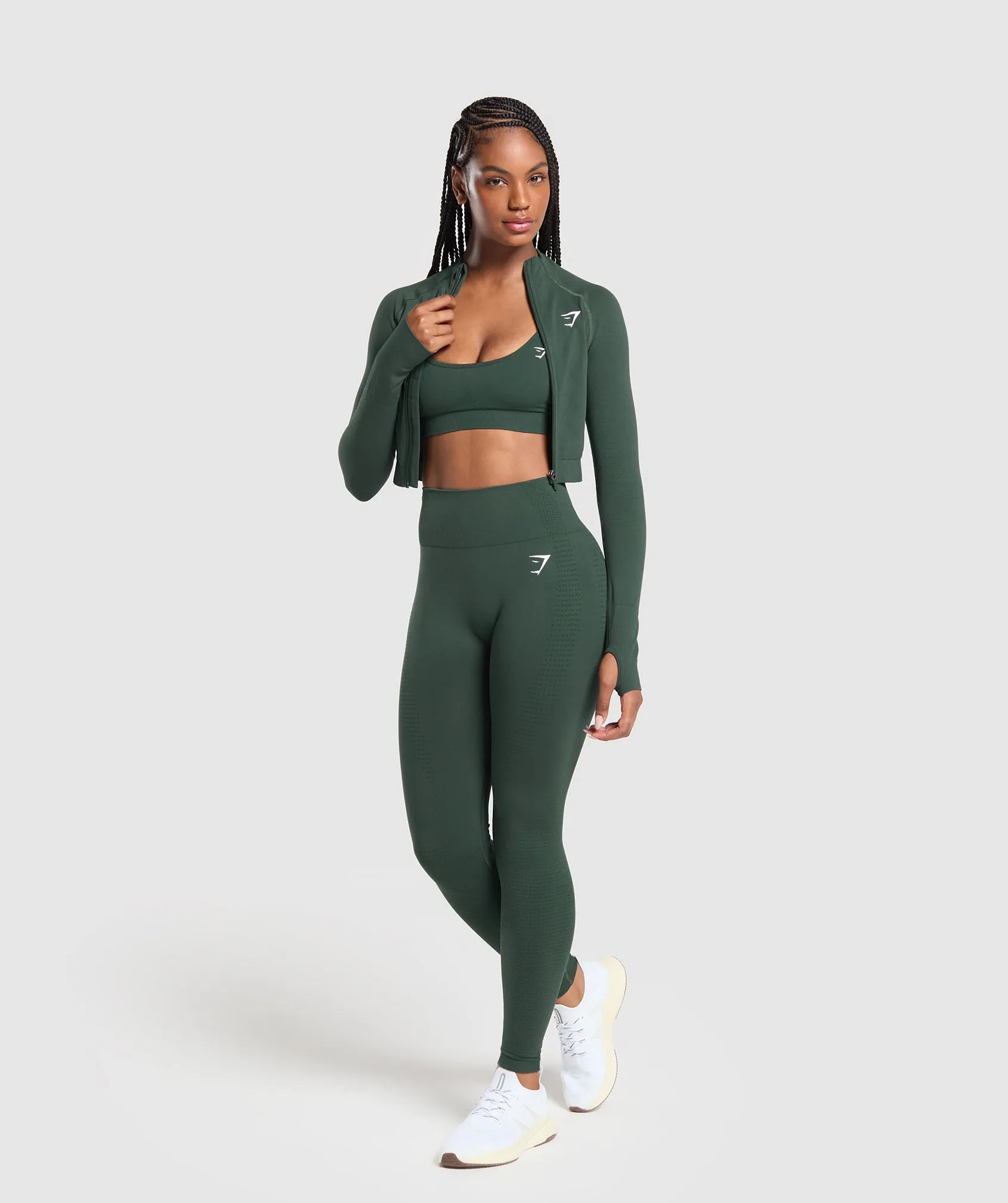 Gymshark Vital Seamless Jacket - Woodland Green Marl