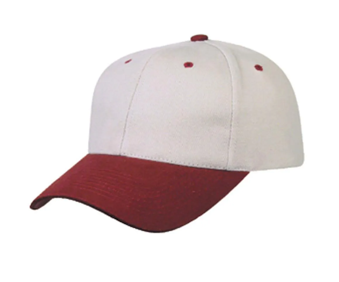 Heavy Brushed Cotton 6 Panel Low Crown Baseball Caps Hats Solid Two Tone Colors