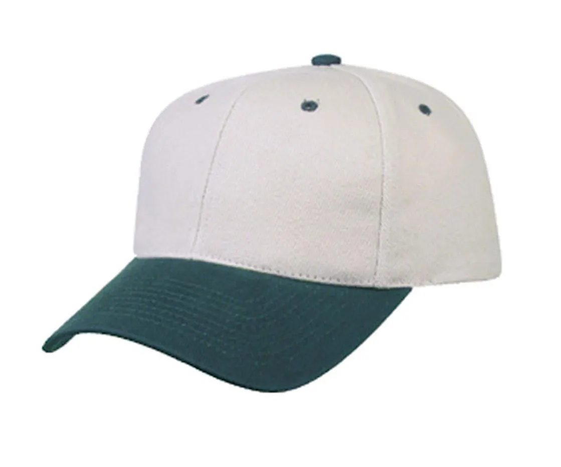 Heavy Brushed Cotton 6 Panel Low Crown Baseball Caps Hats Solid Two Tone Colors