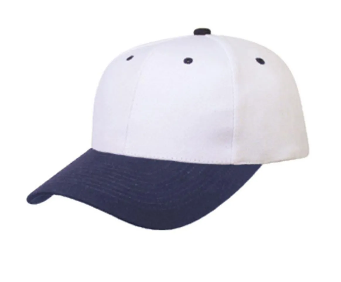 Heavy Brushed Cotton 6 Panel Low Crown Baseball Caps Hats Solid Two Tone Colors