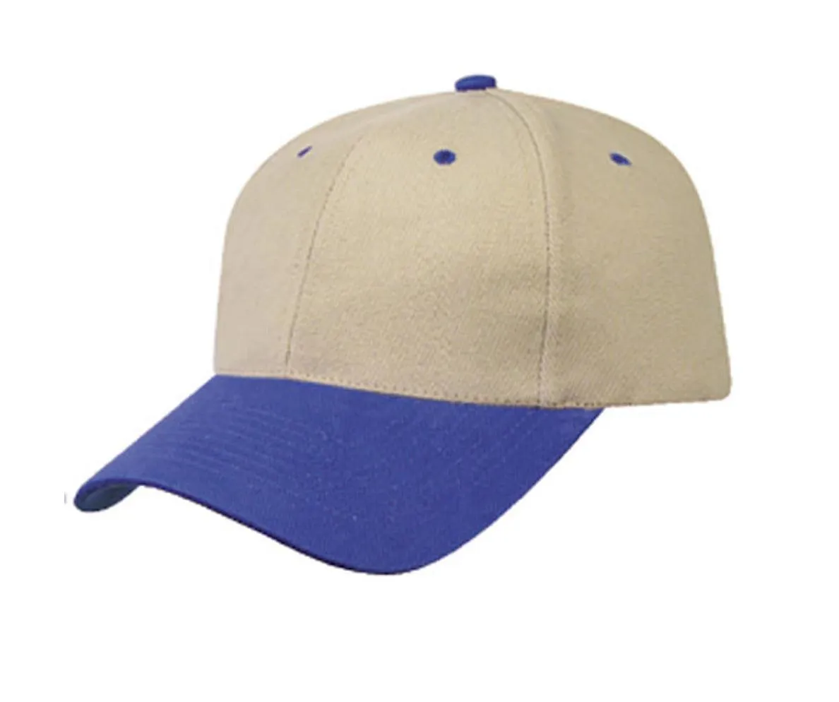 Heavy Brushed Cotton 6 Panel Low Crown Baseball Caps Hats Solid Two Tone Colors