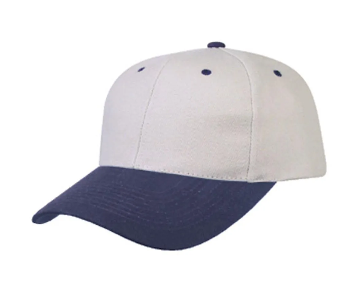 Heavy Brushed Cotton 6 Panel Low Crown Baseball Caps Hats Solid Two Tone Colors