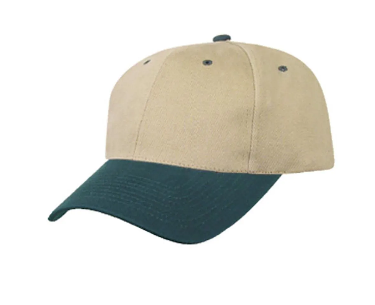 Heavy Brushed Cotton 6 Panel Low Crown Baseball Caps Hats Solid Two Tone Colors