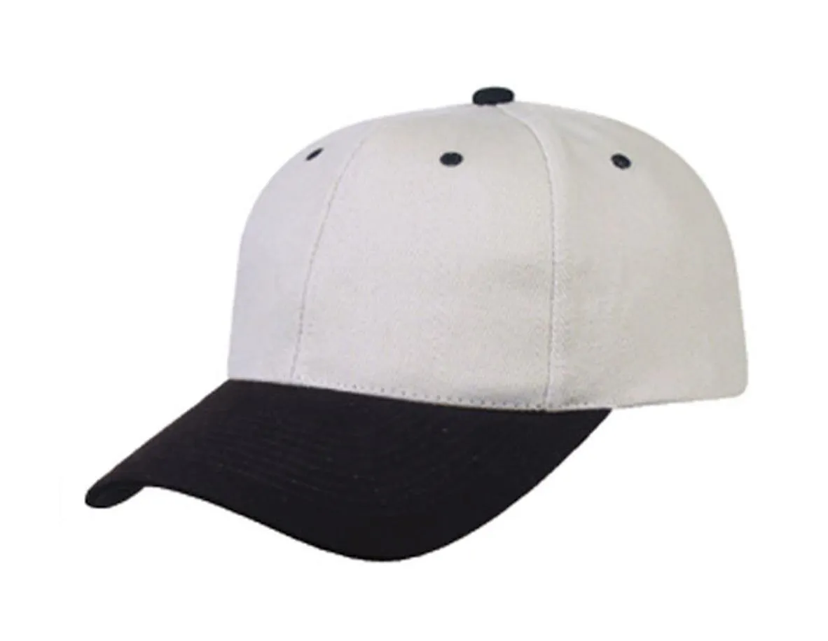 Heavy Brushed Cotton 6 Panel Low Crown Baseball Caps Hats Solid Two Tone Colors