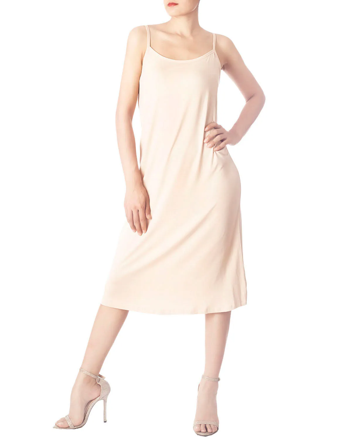 iB-iP Women's Modal Cozy Knee Length Spaghetti Strap Full Slip