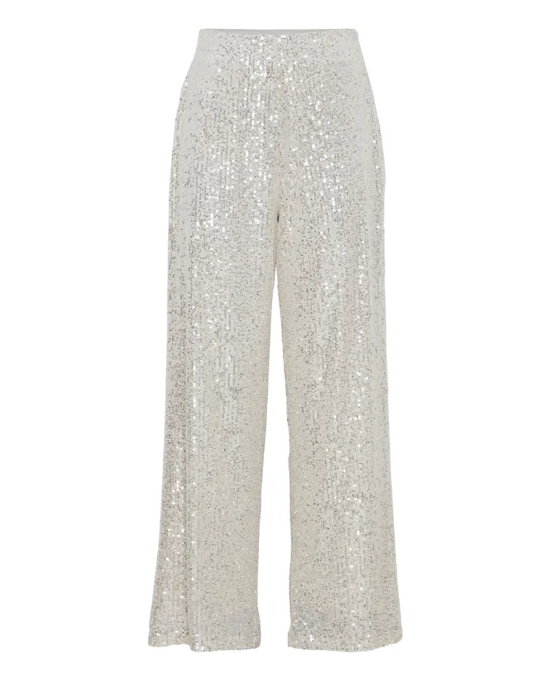 Ichi Fauci Frosted Almond Sequin Trousers