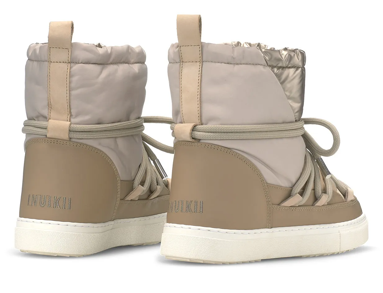 Inuikii Puffer Sneaker Wedge Boot in Beige