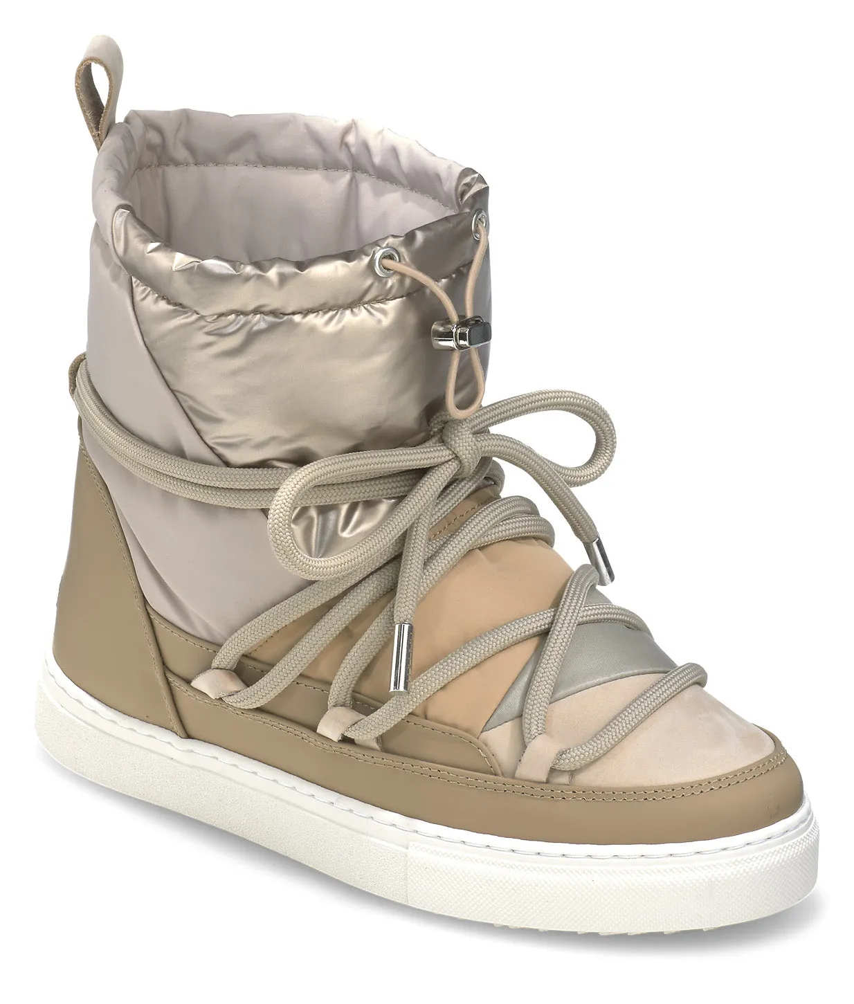 Inuikii Puffer Sneaker Wedge Boot in Beige