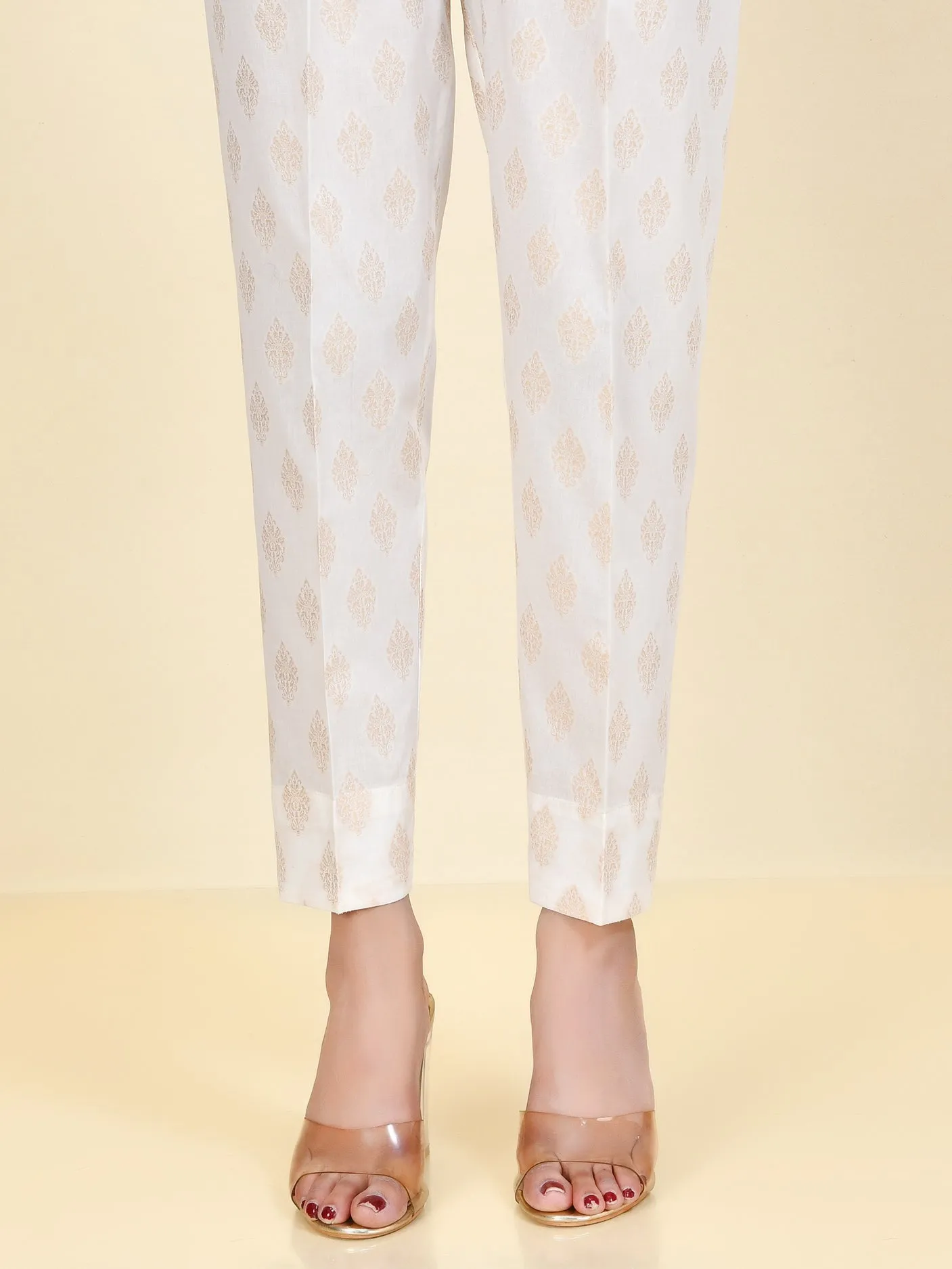 Jacquard Trousers - White