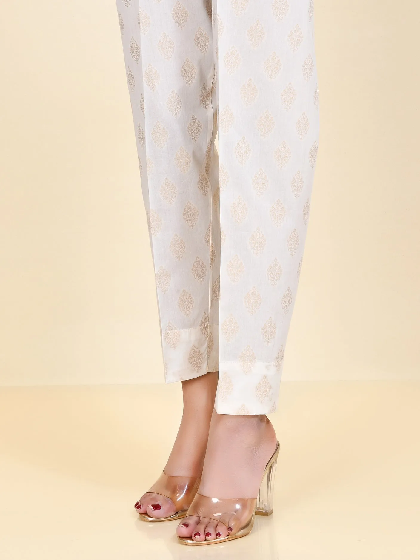 Jacquard Trousers - White