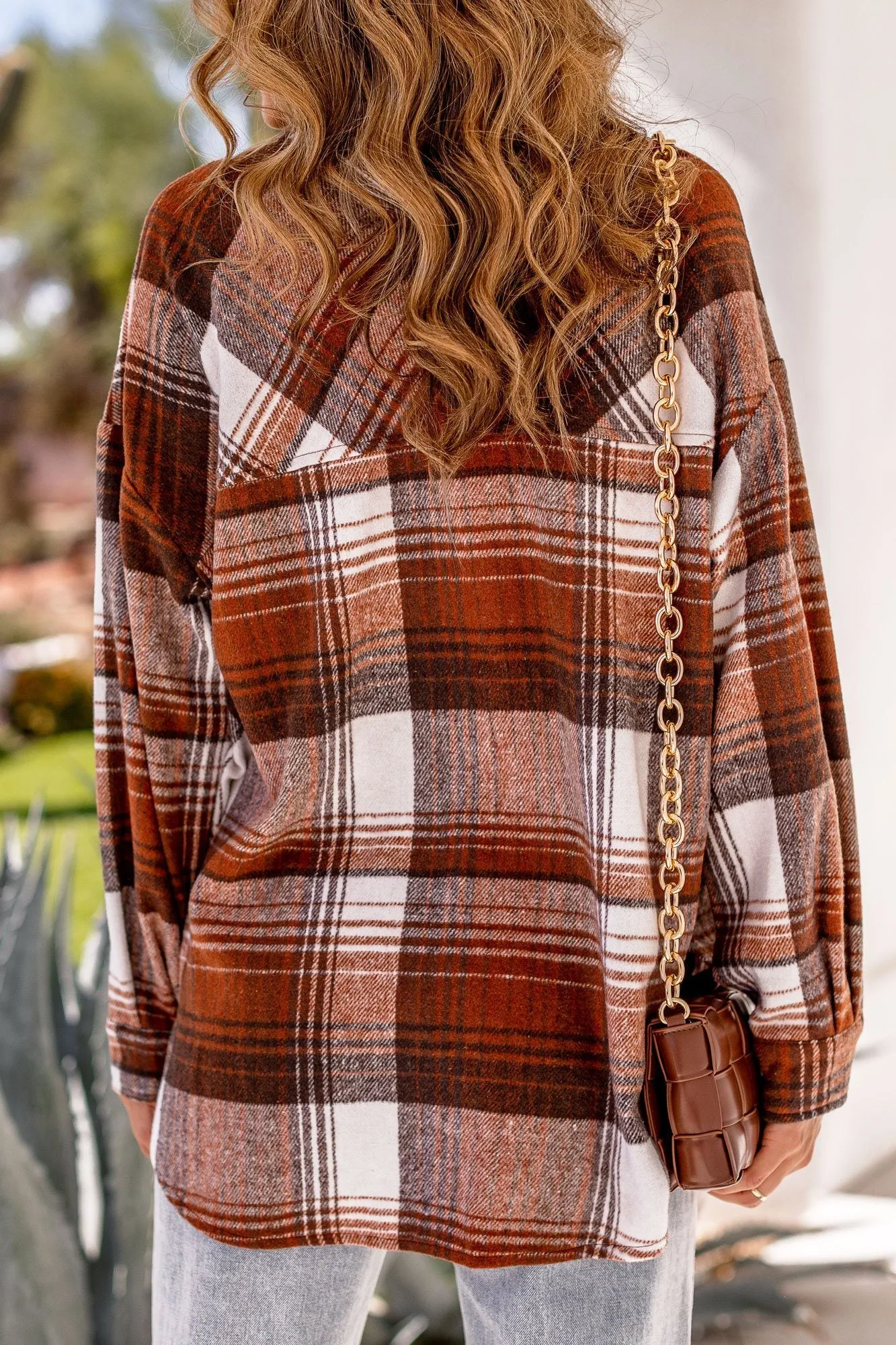 Just Be Brown Plaid Shacket