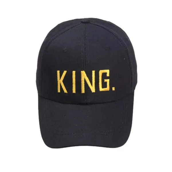 King Embroidery Black Adjustable Baseball Cap 國王刺繡黑色可調節棒球帽 KCHT2377