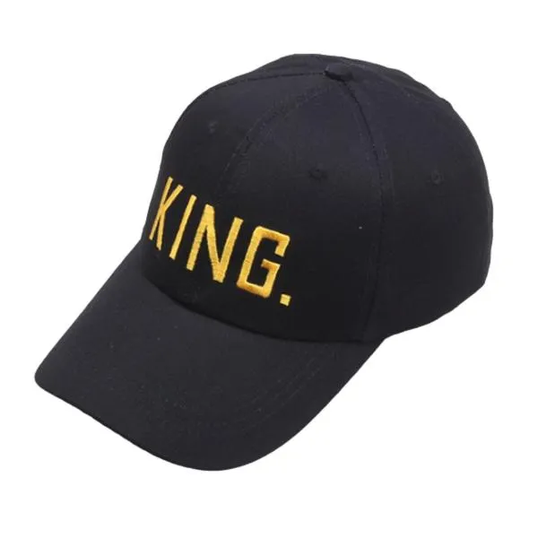 King Embroidery Black Adjustable Baseball Cap 國王刺繡黑色可調節棒球帽 KCHT2377