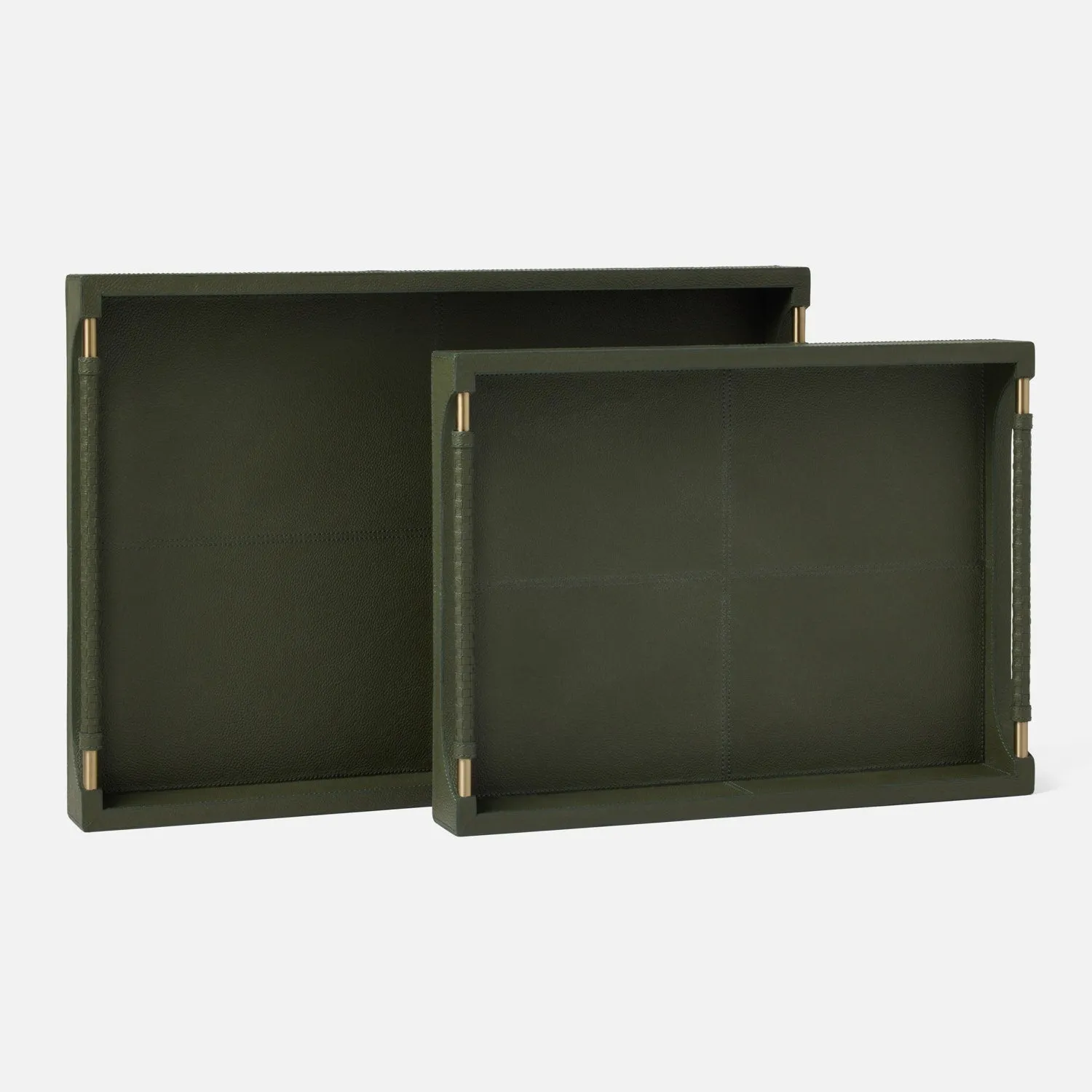 Large Forest Green Leather Tray