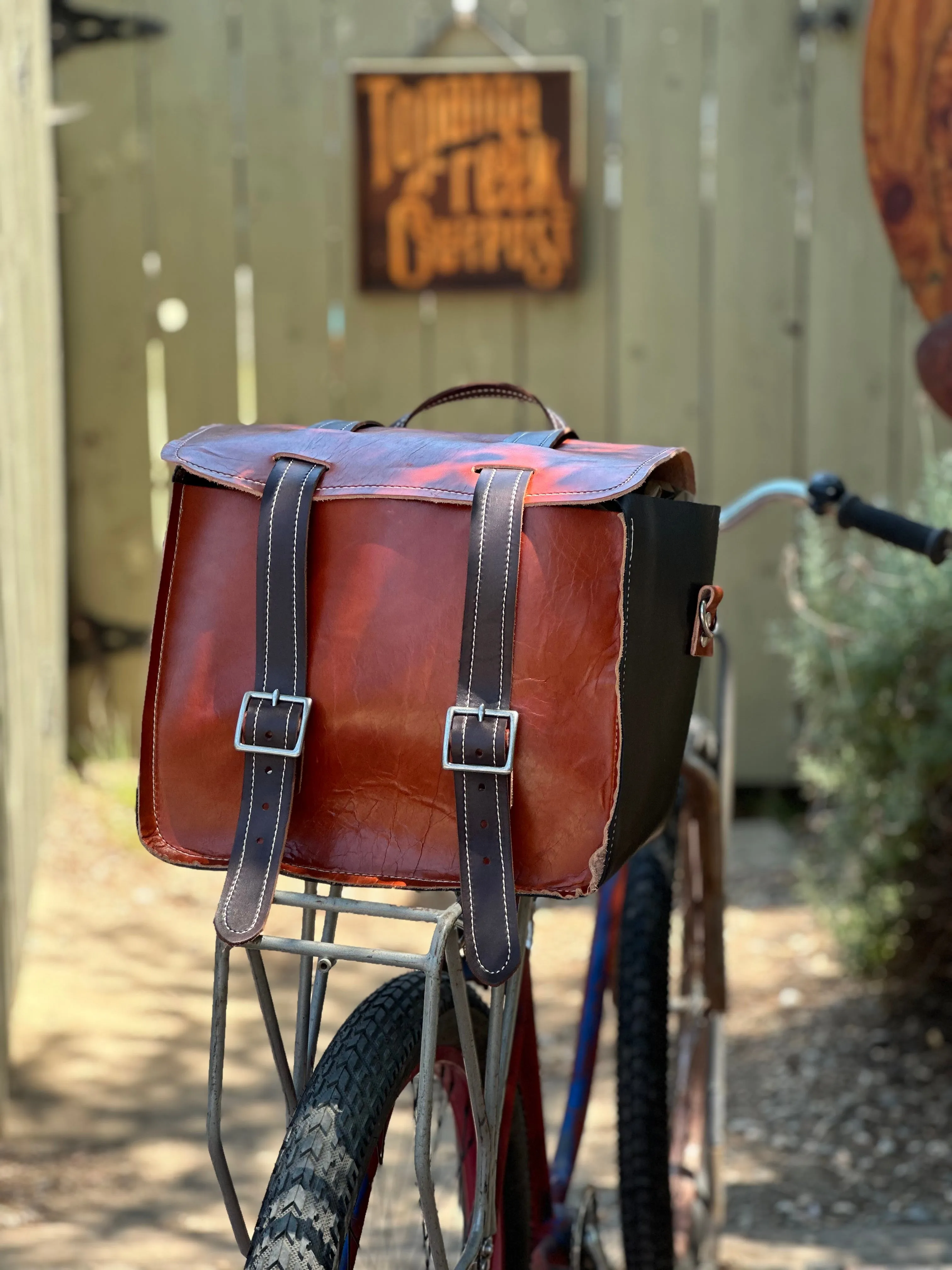 Leather Bicycle Bag - Fits a Surly Rear Rack