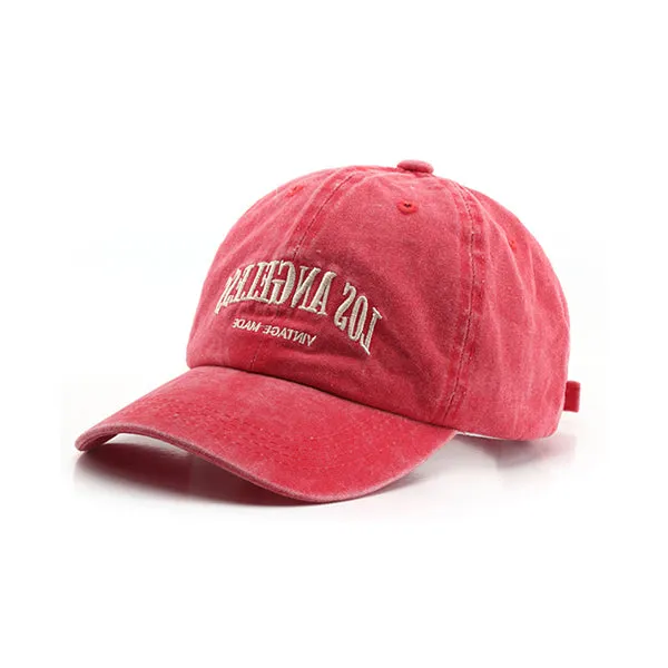 Los Angeles Embroidery Red Adjustable Baseball Cap 洛杉磯刺繡紅色可調節棒球帽 KCHT2397a