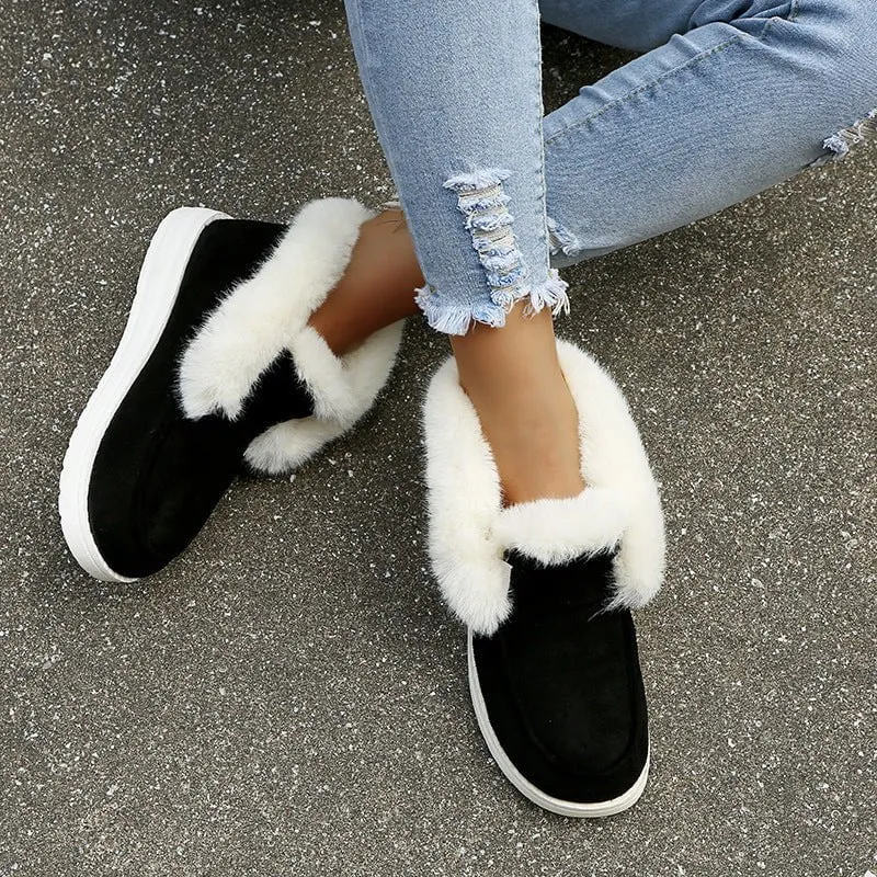 LovelyRLovely Women's Warm Plush Fur Ankle Boots