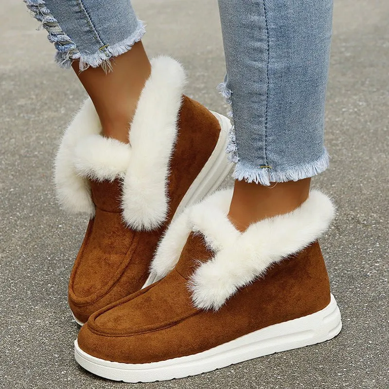 LovelyRLovely Women's Warm Plush Fur Ankle Boots