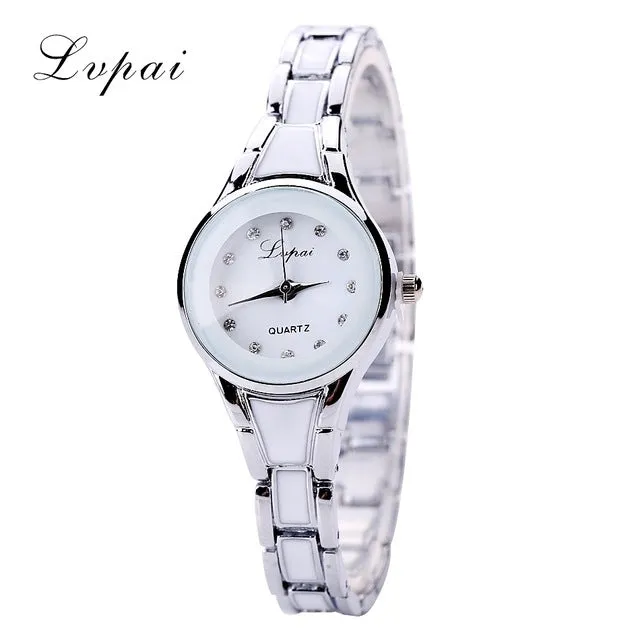 Lvpai Brand Cheap New Fashion Luxury Golden Silver Gemstone Quartz Wristwatches Women Dress Ladies Casual Quartz Watches