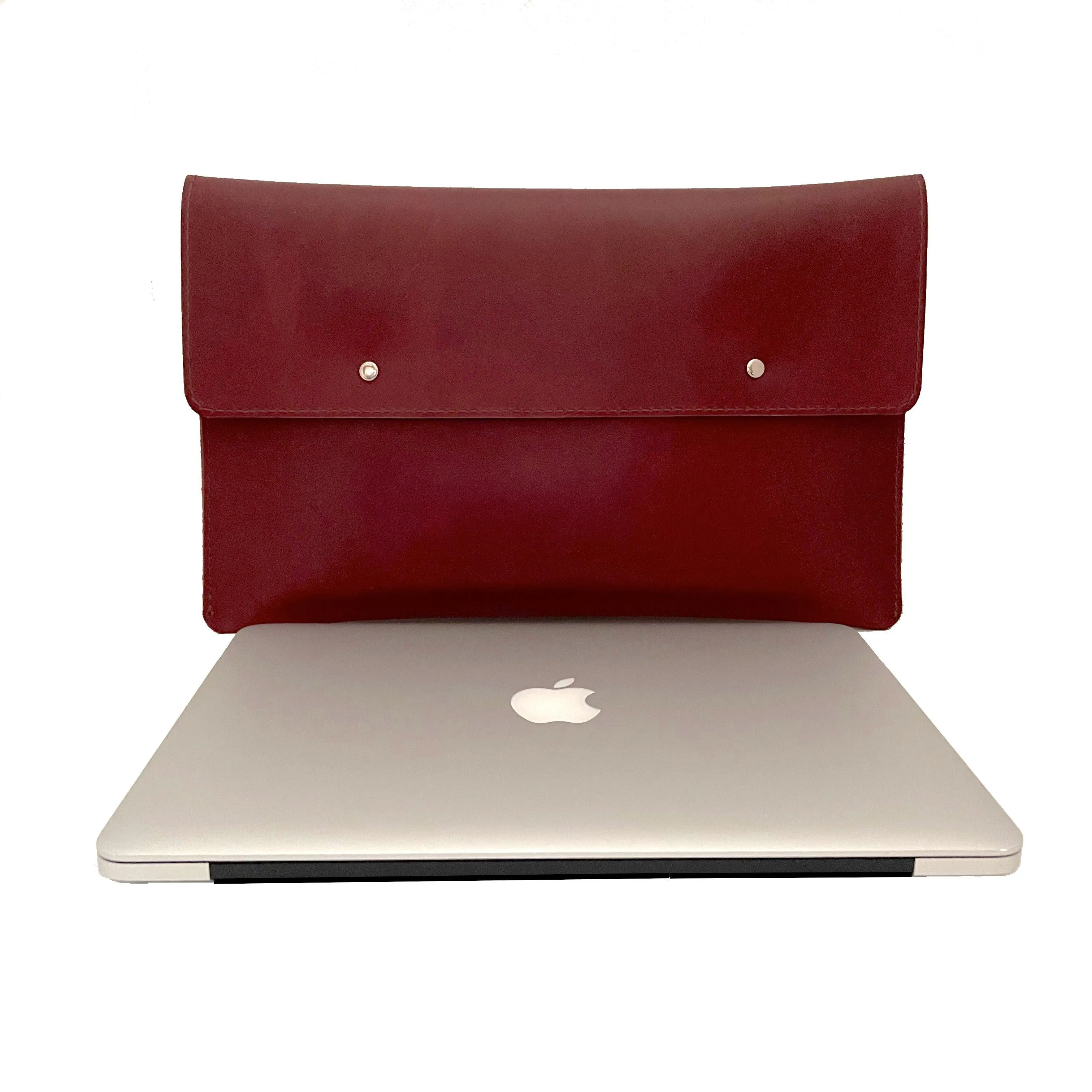 Macbook Leather Laptop Case in Wine