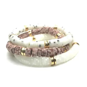 MARBLED HEISHI STRETCH BRACELET