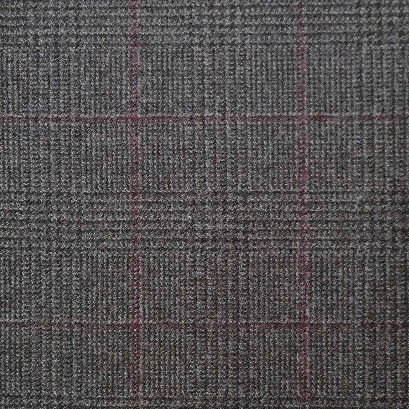 Medium Brown with Red Glen Check Super 110's Italian Wool Suiting