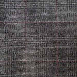 Medium Brown with Red Glen Check Super 110's Italian Wool Suiting