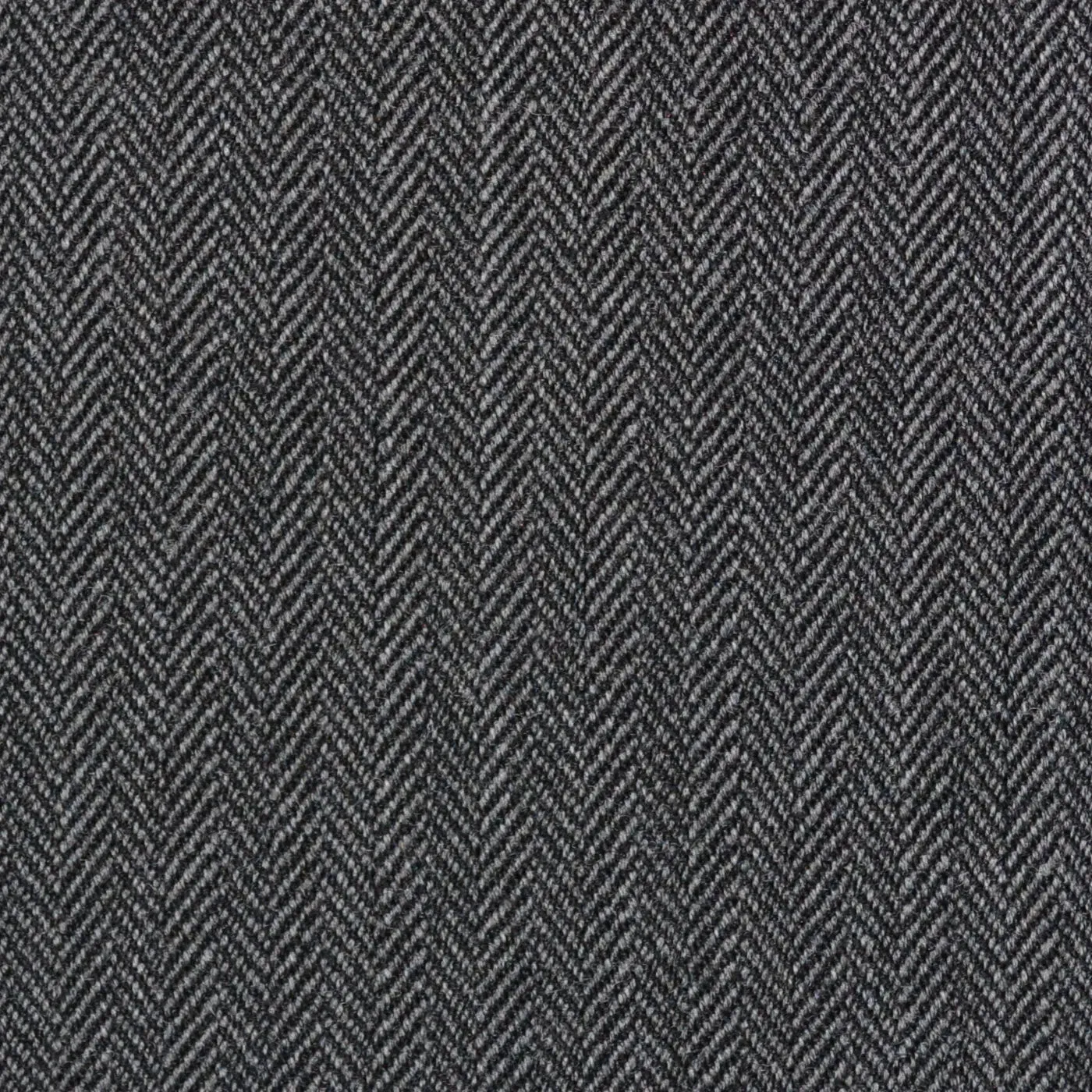 Medium Grey Narrow Herringbone Super 100's All Wool Suiting By Holland & Sherry