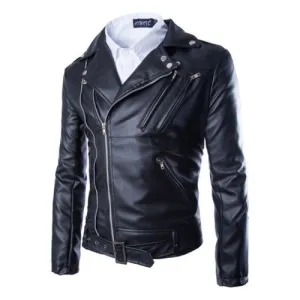 Men Faux Leather Jacket MB-DZ