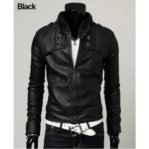 Men faux Leather jacket T7