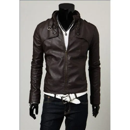 Men faux Leather jacket T7