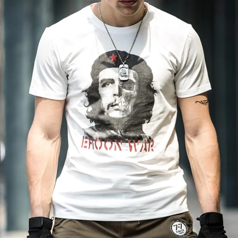 Men's Casual Che Guevara Avatar Old Print Round Neck Slim Fit Short Sleeve T-Shirt