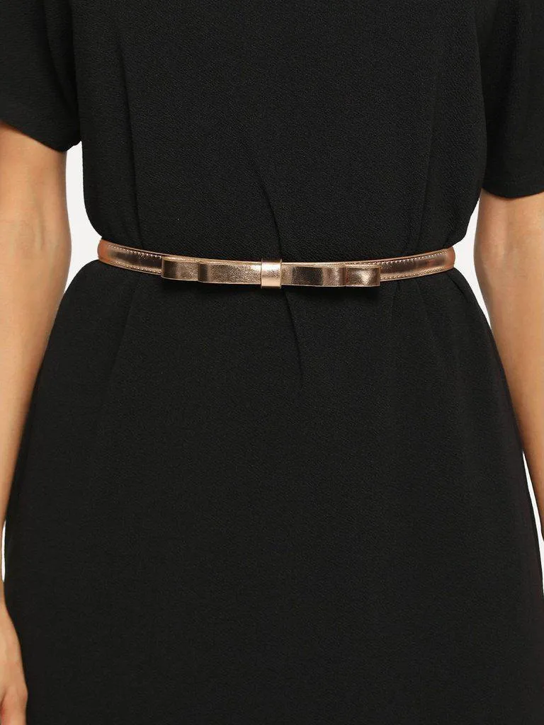 Metallic Skinny Belt