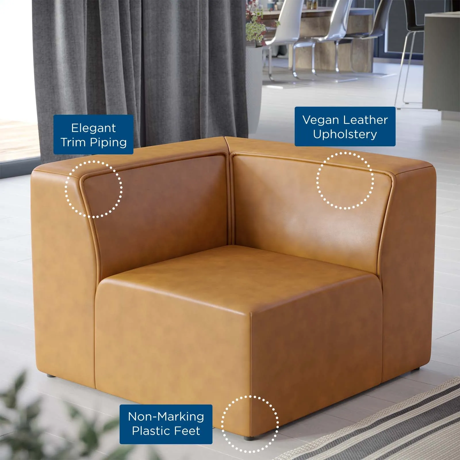 Mingle Vegan Leather Corner Chair