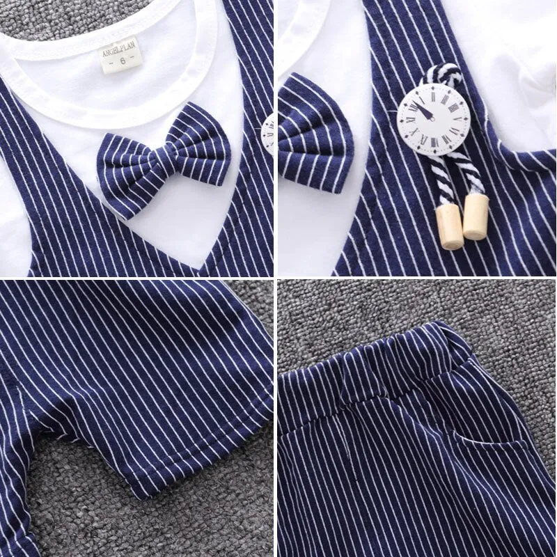 MOF kids boys bow tie clothing set gentleman suit