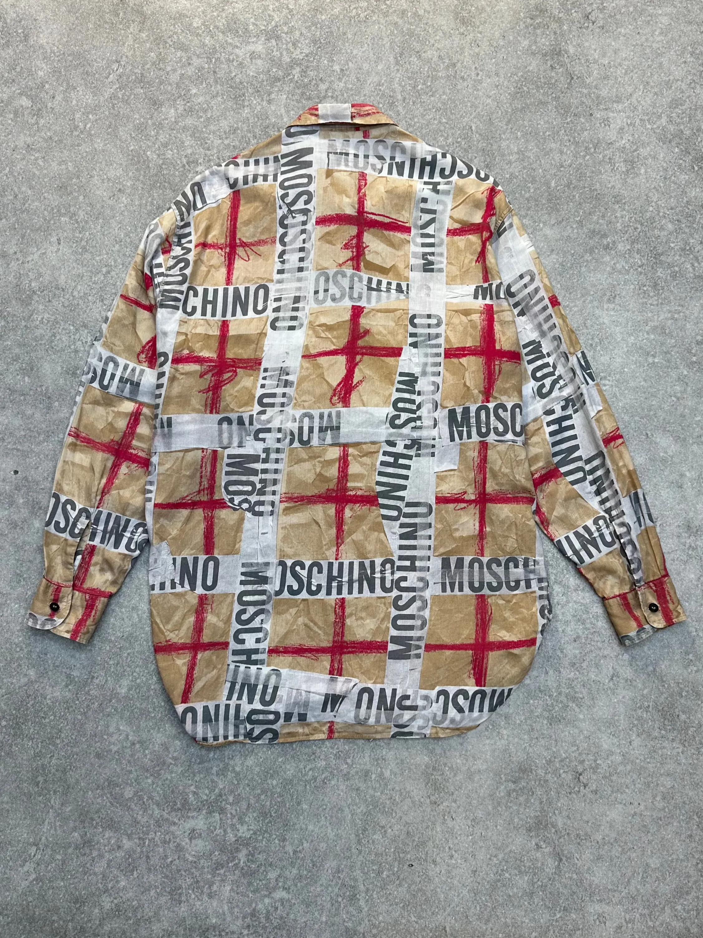 Moschino Multicoloured Logo Graffiti Printed Button Down Shirt