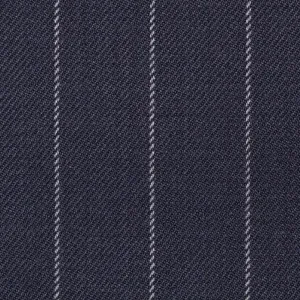 Navy Blue Chalk Stripe Super 100's All Wool Suiting By Holland & Sherry