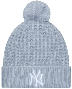 New Era Womens Cosy Pom Beanie NY Yankees Dark Grey White