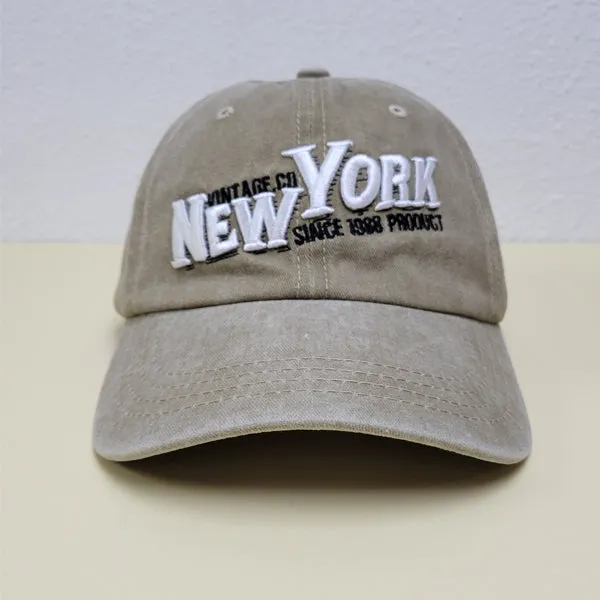 New York Embroidery Khaki Adjustable Baseball Cap 紐約刺繡卡其色可調節棒球帽 KCHT2385