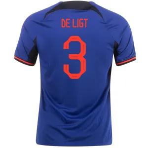 Nike Netherlands De Ligt Away Jersey 22/23 (Deep Royal/Habanero Red)