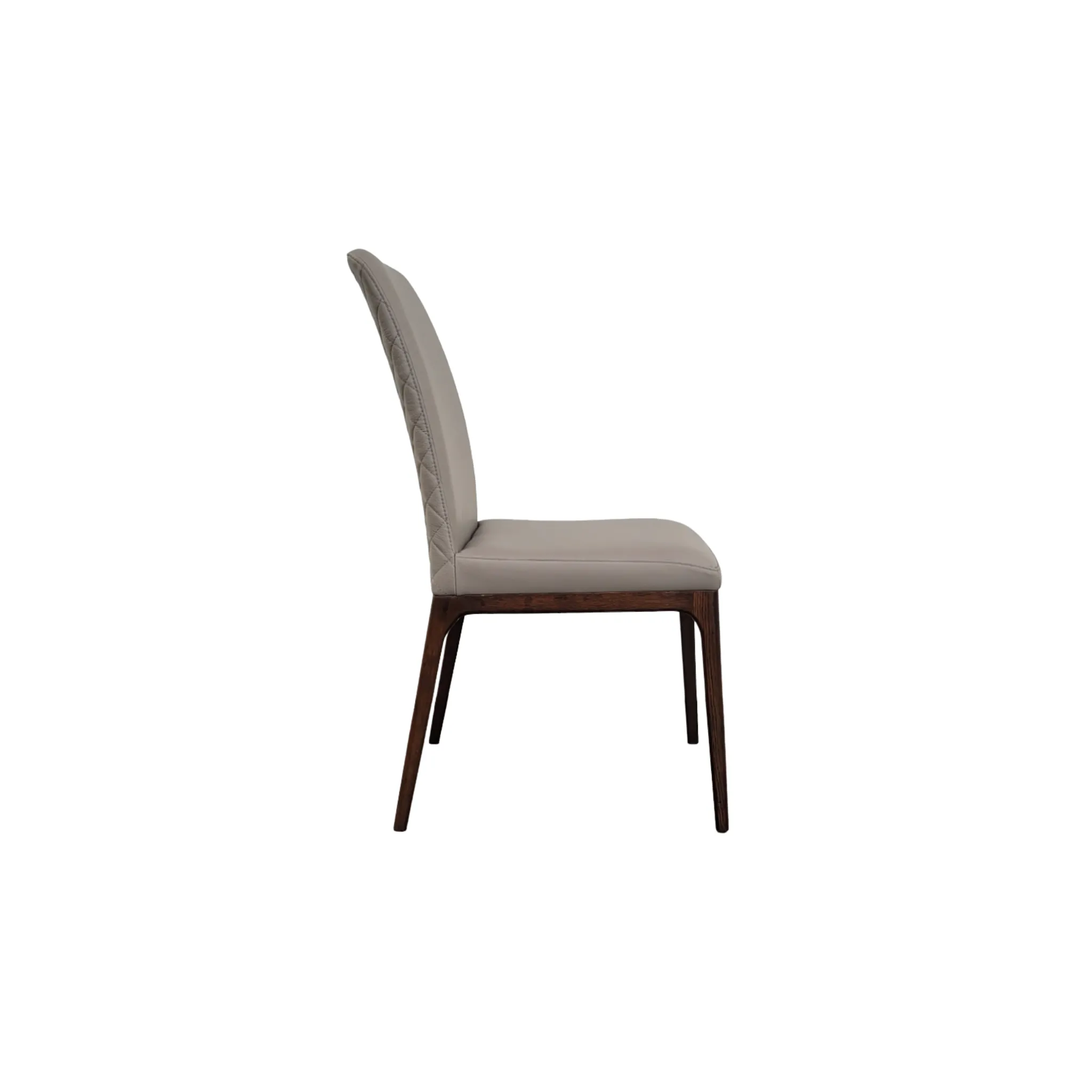 Nomad Smooky Grey Leather  and Walnut Dining Chair